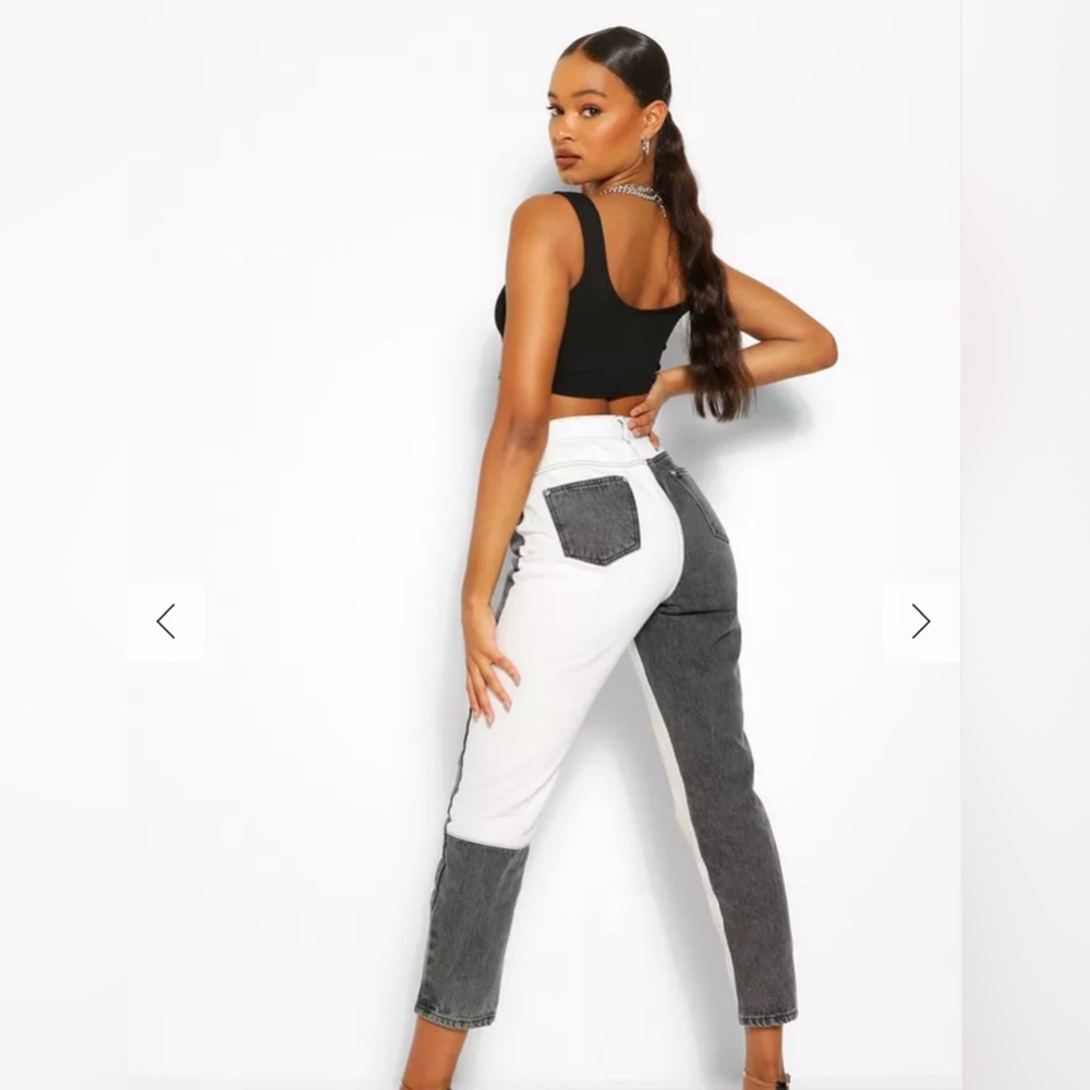 Double Color High Rise Jeans - Picture 2 of 4